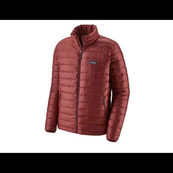 patagonia men's down sweater jacket oxide red